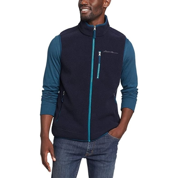 Eddie Bauer Other - Eddie Bauer Vest Men XL Teddy Sherpa Blue Quest Fleece Full Zip